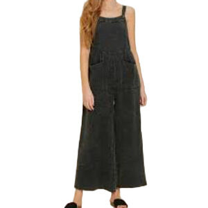 Heyson Stylish Charcoal Wide-Leg Jumpsuit with Adjustable Straps Size M